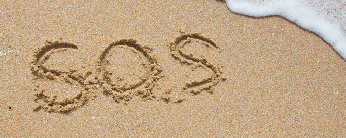 Mittel gegen Seekrankheit: SOS im Sand