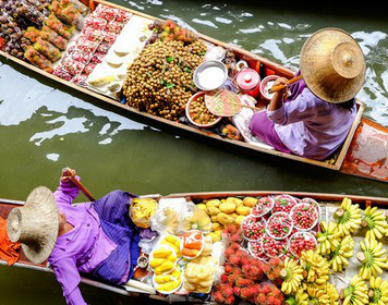 Schwimmender Markt in Thailand Markt Thailand
