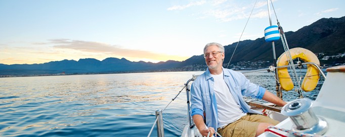 Skipper Skipper auf Segelboot