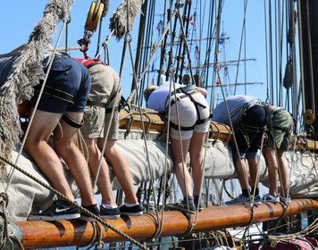 Segeln lernen - Crew an Bord eines Bootes